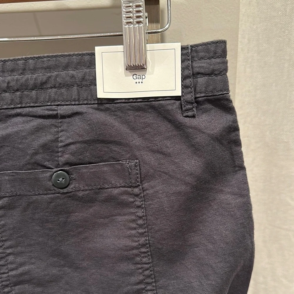 GAP Factory Charcoal Grey Wide Leg Linen Pants - Picture 4 of 5